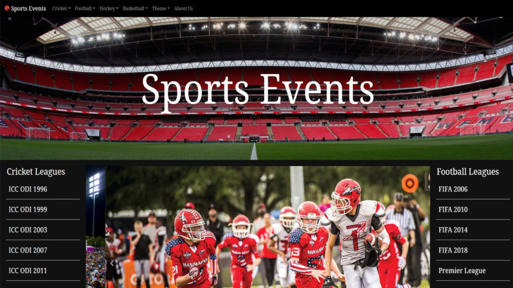 Sports Events Website