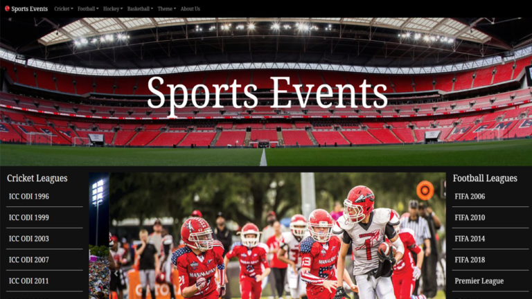 Sports Events Website